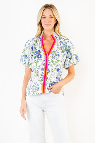 Floral Me Blue Top