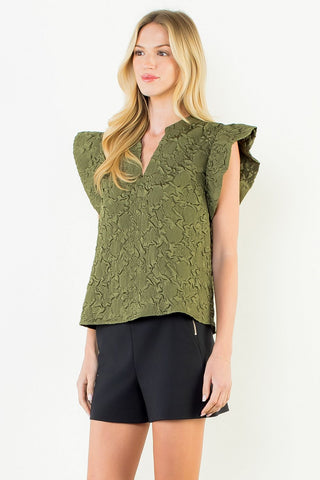 Here for the Party Top - Olive