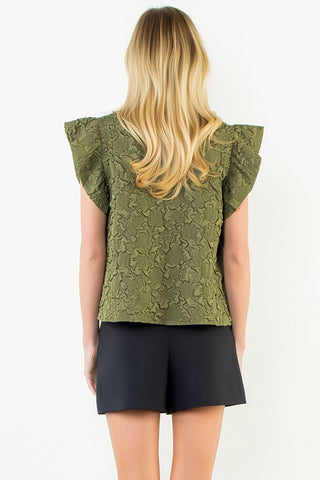 Here for the Party Top - Olive