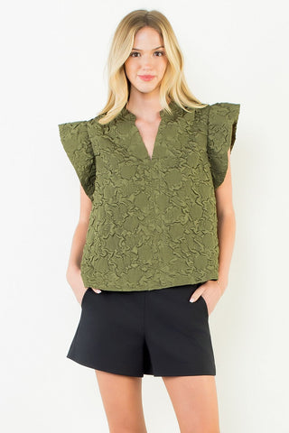 Here for the Party Top - Olive