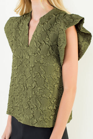 Here for the Party Top - Olive