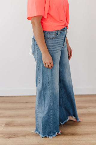 Anita High Rise Ankle Wide Risen Jeans