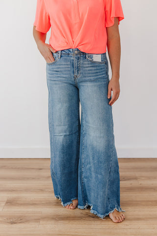 Anita High Rise Ankle Wide Risen Jeans