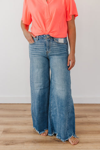 Anita High Rise Ankle Wide Risen Jeans