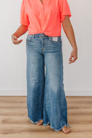 Anita High Rise Ankle Wide Risen Jeans