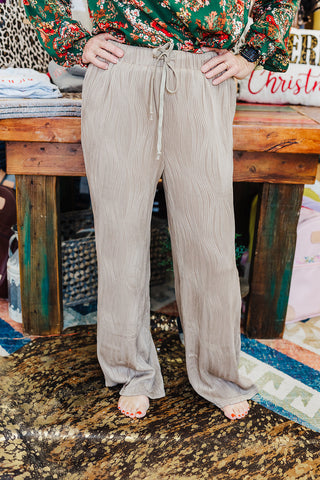Barb Textured Pants - Mocha
