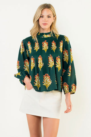 Gayle Green Long Sleeve Top - Green