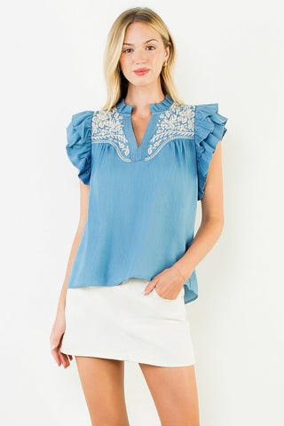Bella Light Blue Top