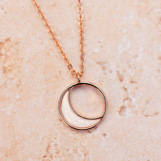 Opal Crescent Charm Necklace
