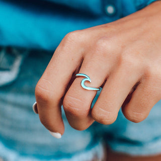 Wave Ring | Pura Vida - Enameled Silver
